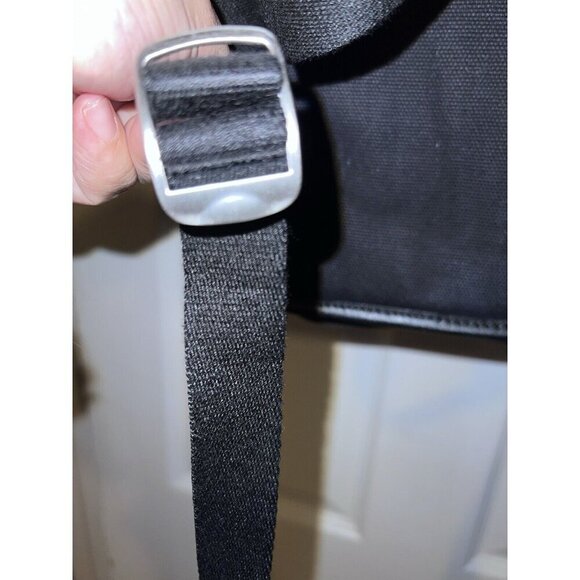 STATE Black Leather Canvas Backpack Bookbag - Picture 7 of 16